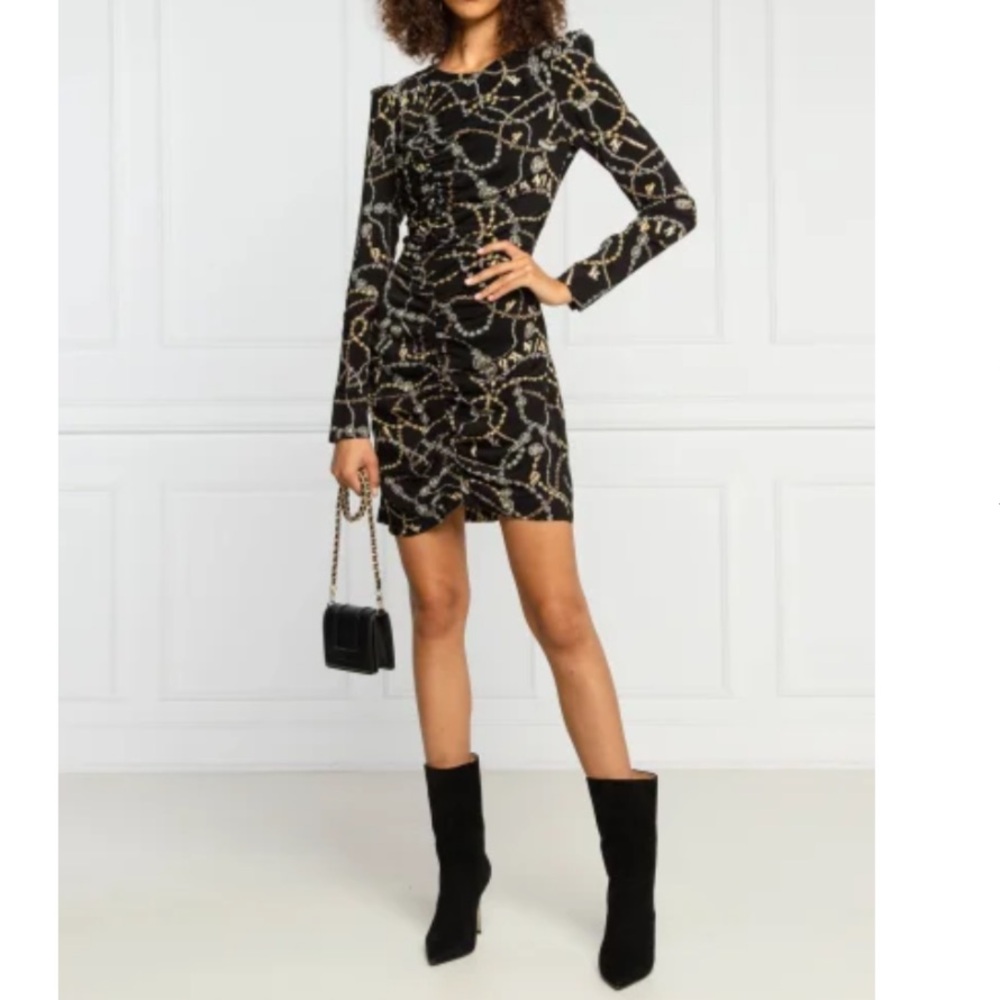 PINKO DRESS SLOW. Size 2 Black puff  sleeve .